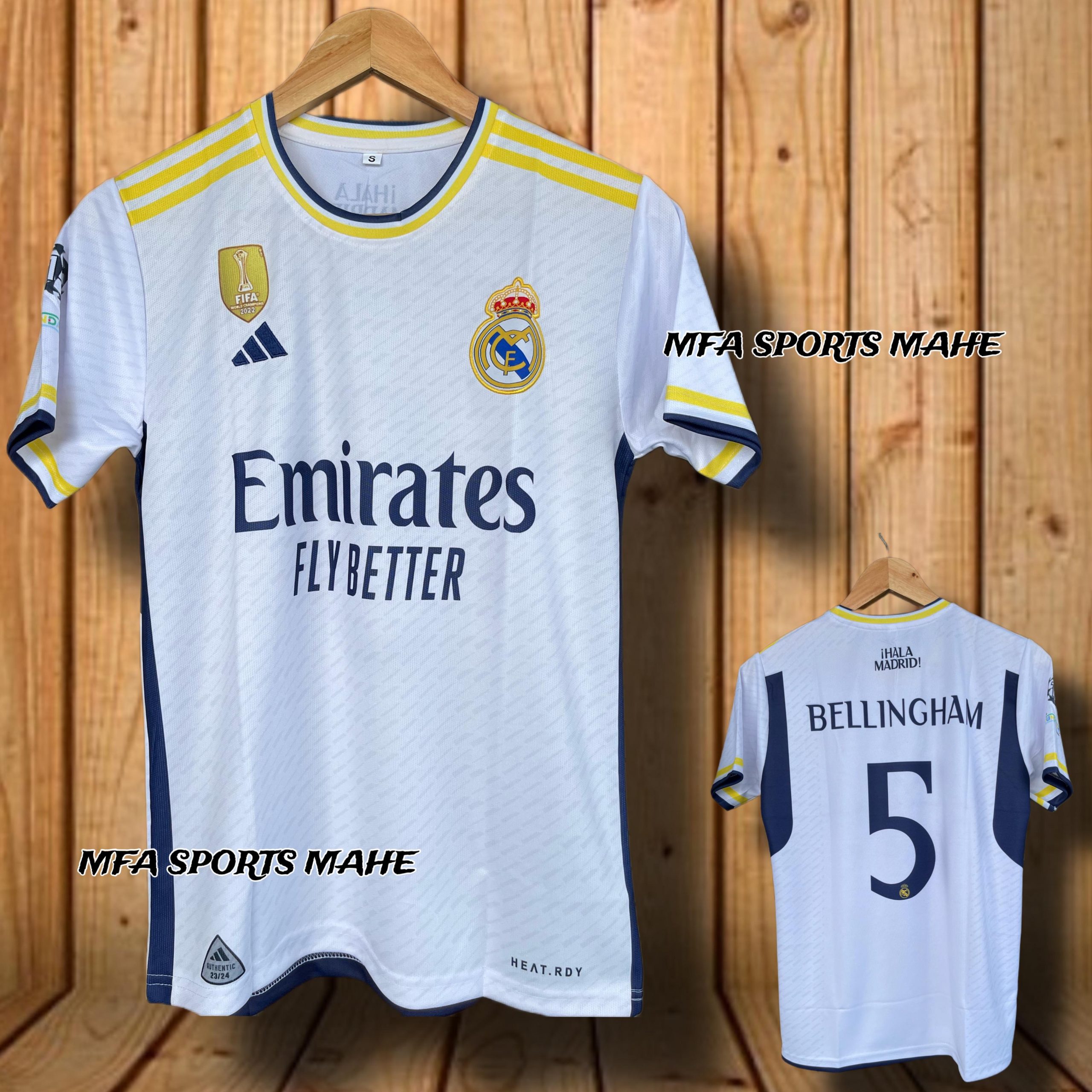 REAL MADRID HOME EMBROIDERY 2023-24 SEASON BELLINGHAM (ROUND NECK ...